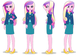 Size: 1400x1000 | Tagged: dead source, safe, imported from derpibooru, princess cadance, equestria girls, clothes, dean cadance, eyeshadow, female, front view, hand on waist, jacket, jewelry, lipstick, looking at you, makeup, necklace, official, shirt, shoes, side view, simple background, skirt, smiling, solo, transparent background, vector