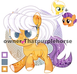 Size: 1280x1227 | Tagged: safe, artist:hoochuu, artist:mint-light, imported from derpibooru, sunny daze, tender taps, earth pony, pony, base used, colored hooves, deviantart watermark, eyelashes, female, filly, foal, fusion, obtrusive watermark, open mouth, screencap reference, simple background, smiling, watermark, white background