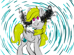 Size: 1600x1200 | Tagged: safe, artist:igorbanette, imported from derpibooru, oc, oc only, oc:thorn darkness, pegasus, pony, clothes, eye mist, looking up, pegasus oc, scarf, simple background, solo, white background
