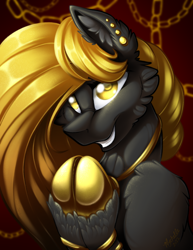 Size: 2550x3300 | Tagged: safe, artist:mychelle, imported from derpibooru, oc, oc:fools gold, earth pony, pony, female, mare, solo