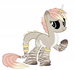 Size: 1800x1700 | Tagged: safe, artist:inarimayer, imported from derpibooru, oc, oc only, pony, unicorn, black sclera, colored hooves, freckles, horn, raised hoof, simple background, solo, unicorn oc, white background