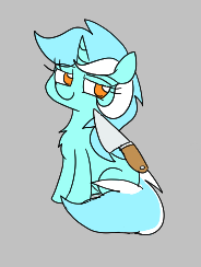 Size: 184x244 | Tagged: safe, lyra heartstrings, pony, unicorn, aggie.io, chest fluff, female, knife, lowres, mare, simple background, sitting, smiling