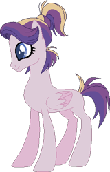 Size: 311x485 | Tagged: safe, artist:westrail642fan, imported from derpibooru, oc, oc only, oc:shooting star (r&f), pegasus, pony, rise and fall, base used, colored wings, parent:oc:david wyne, parent:princess cadance, parents:canon x oc, pegasus oc, ponytail, reference sheet, short tail, simple background, solo, tail, transparent background, two toned wings, wings