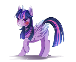 Size: 3256x2656 | Tagged: safe, artist:evanrank, imported from derpibooru, twilight sparkle, alicorn, pony, blushing, female, high res, mare, simple background, smiling, solo, transparent background, twilight sparkle (alicorn)