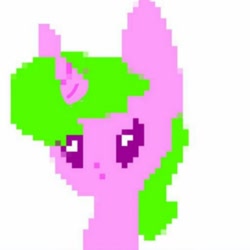 Size: 980x980 | Tagged: safe, artist:rainyponyindo, imported from derpibooru, oc, oc:rainy rainbow, pony, unicorn, female, horn, mare, pixel art, simple background, unicorn oc, white background