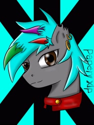 Size: 2250x3000 | Tagged: safe, artist:papery xlp, imported from derpibooru, oc, oc only, oc:papery xlp, earth pony, pony, drawing, ear piercing, piercing, solo, torn ear