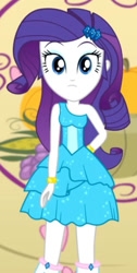 Size: 628x1245 | Tagged: safe, imported from derpibooru, screencap, rarity, a photo booth story, eqg summertime shorts, equestria girls, bare shoulders, cropped, fall formal outfits, sleeveless, solo