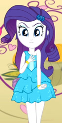Size: 740x1468 | Tagged: safe, imported from derpibooru, screencap, rarity, a photo booth story, eqg summertime shorts, equestria girls, bare shoulders, cropped, fall formal outfits, sleeveless, solo