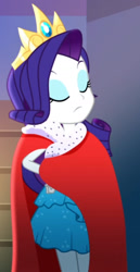 Size: 921x1778 | Tagged: safe, imported from derpibooru, screencap, rarity, a photo booth story, eqg summertime shorts, equestria girls, clothes, cropped, crown, fall formal outfits, jewelry, regalia, robe, solo