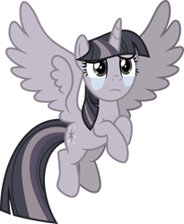 Size: 3000x3655 | Tagged: safe, artist:cloudy glow, artist:wardex101, edit, imported from derpibooru, twilight sparkle, alicorn, pony, uprooted, crying, crylight sparkle, cute, discorded, discorded twilight, female, flying, full body, high res, hooves, horn, mare, sad, simple background, solo, spread wings, tail, transparent background, twiabetes, twilight sparkle (alicorn), twilight tragedy, vector, wings