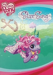 Size: 574x818 | Tagged: safe, imported from derpibooru, starsong, mermaid, merpony, pegasus, pony, accessory, anchor, blind bag, eyeshadow, g3, g3.5, makeup, name tag, official, solo, swimming, toy, underwater