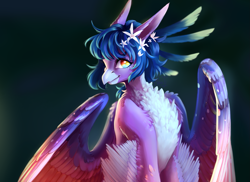 Size: 1663x1209 | Tagged: safe, artist:second-can, imported from derpibooru, oc, oc only, anthro, classical hippogriff, hippogriff, anthro oc, bust, hippogriff oc, looking at you, portrait, smiling, smiling at you, solo