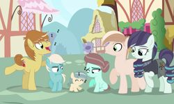 Size: 3852x2316 | Tagged: safe, artist:mcrespin88, imported from derpibooru, coloratura, feather bangs, oc, oc:dazzle glam, oc:melody, oc:rhys, oc:skye, earth pony, pony, baby, baby pony, colorabangs, colt, female, filly, foal, male, offspring, parent:coloratura, parent:feather bangs, parents:colorabangs, safr, shipping, stallion, straight