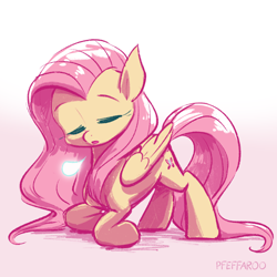 Size: 2048x2048 | Tagged: safe, artist:pfeffaroo, imported from derpibooru, fluttershy, pegasus, pony, cute, daaaaaaaaaaaw, eyes closed, shyabetes, solo, tired