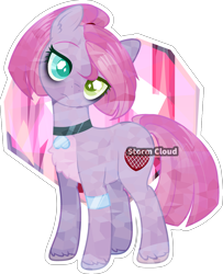 Size: 3027x3735 | Tagged: safe, artist:stormcloud-yt, imported from derpibooru, oc, oc only, earth pony, pony, bags under eyes, base used, choker, earth pony oc, offspring, parent:party favor, parent:pinkie pie, parents:partypie, simple background, solo, transparent background