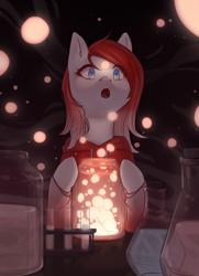 Size: 700x966 | Tagged: safe, artist:corpsehof, imported from derpibooru, oc, oc only, oc:making amends, pony, :o, clothes, commission, flask, glowing, hoodie, open mouth, solo, test tube, ych result