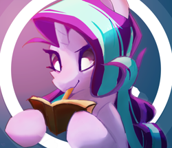 Size: 2516x2160 | Tagged: safe, artist:rainsketch, imported from derpibooru, starlight glimmer, pony, unicorn, book, cute, mouth hold, solo