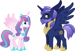 Size: 3156x2151 | Tagged: safe, artist:shakespearicles, artist:whalepornoz, imported from derpibooru, princess flurry heart, oc, oc:prince nova sparkle, alicorn, pony, fanfic:cat's cradle, alicorn oc, beard, brother, brother and sister, cousins, cute, eyebrows, eyelashes, eyes open, facial hair, family, female, goatee, half-brother, half-cousins, half-siblings, half-sister, heart, high res, hoof shoes, horn, jewelry, male, mare, moustache, nostrils, offspring, parent:shining armor, parent:twilight sparkle, parents:shining sparkle, ponytail, prince, princess, product of incest, product of sparklecest, regalia, royalty, shakespearicles, show accurate, siblings, simple background, sister, smiling, stallion, stars, wall of tags, white background, wings