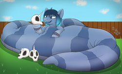 Size: 3000x1829 | Tagged: safe, artist:triksa, imported from derpibooru, oc, oc:opal brona, lamia, original species, belly, big belly, broken horn, chubby, comic, digestion, fat, glimmer prey, horn, implied death, implied oc:moraltrix, implied oc:triksa, implied starlight glimmer, post-vore, simple background, skull, vore