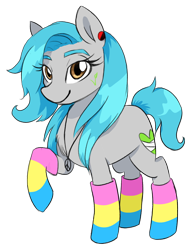 Size: 1108x1453 | Tagged: safe, artist:elisdoominika, imported from derpibooru, oc, oc:sweet elis, earth pony, pony, anarchy, clothes, lineart, pansexual, pansexual pride flag, peace symbol, pride, pride flag, simple background, socks, solo, transparent background, vegan