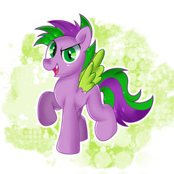 Size: 1024x1024 | Tagged: safe, artist:doraeartdreams-aspy, imported from derpibooru, spike, pegasus, pony, a pony named spike, fangs, male, older, older spike, ponified, ponified spike, species swap, stallion