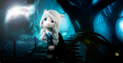 Size: 1972x1024 | Tagged: safe, artist:mira.veike, edit, edited screencap, imported from derpibooru, screencap, earth pony, pony, bridge, clothes, crossover, digital art, fanart, female, forest, g5, harry potter (series), luna lovegood, magic, mare, my little pony: a new generation, necktie, patronus, photoshop, recolor, robe, solo