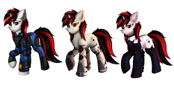 Size: 7000x3629 | Tagged: safe, alternate version, artist:flapstune, imported from derpibooru, oc, oc only, oc:blackjack, cyborg, cyborg pony, pony, unicorn, fallout equestria, fallout equestria: project horizons, amputee, augmented, chest fluff, clothes, cyber eyes, cyber legs, cybernetic legs, ear fluff, fanfic art, female, fluffy, horn, jumpsuit, looking at you, mare, pipbuck, prosthetics, simple background, small horn, solo, transparent background, vault security armor, vault suit