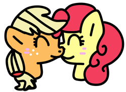 Size: 790x580 | Tagged: safe, artist:icicle-wicicle-1517, artist:jadeharmony, color edit, edit, imported from derpibooru, applejack, strawberry sunrise, earth pony, pegasus, pony, applerise, blushing, boop, bust, collaboration, colored, duo, eyes closed, female, freckles, lesbian, mare, noseboop, nuzzling, shipping, simple background, transparent background