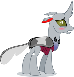 Size: 881x907 | Tagged: safe, imported from derpibooru, oc, oc only, oc:purple buttons, changeling, blushing, changeling oc, embarrassed, rear view, simple background, solo, transparent background