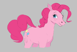 Size: 448x302 | Tagged: safe, artist:hattsy, pinkie pie, earth pony, pony, aggie.io, female, hoers, mare, simple background, smiling