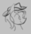 Size: 78x87 | Tagged: safe, braeburn, pony, aggie.io, hat, lowres, male, monochrome, simple background, smiling, stallion