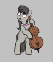 Size: 171x200 | Tagged: safe, octavia melody, earth pony, pony, aggie.io, bow, cello, female, looking up, lowres, mare, musical instrument, open mouth, simple background