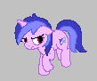 Size: 109x91 | Tagged: safe, sea swirl, seafoam, pony, unicorn, aggie.io, female, frown, looking back, lowres, mare, raised hoof, simple background