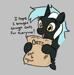 Size: 271x276 | Tagged: safe, lyra heartstrings, pony, unicorn, aggie.io, female, food, mare, oats, open mouth, simple background, smiling