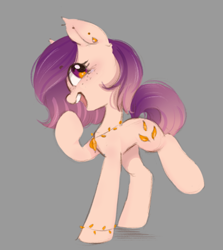 Size: 738x829 | Tagged: safe, artist:melodylibris, imported from derpibooru, oc, oc only, earth pony, pony, female, jewelry, mare, necklace, open mouth, raised hoof, simple background, smiling, solo
