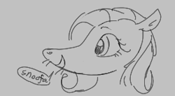 Size: 273x150 | Tagged: safe, artist:dotkwa, fluttershy, pony, aggie.io, female, lowres, mare, monochrome, open mouth, simple background, smiling, talking, whiskers