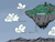 Size: 513x390 | Tagged: safe, artist:firecracker, pegasus, pony, aggie.io, cloud, death egg, floating island, lake, mountain, scenery