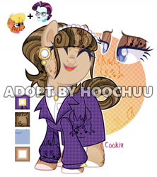 Size: 1280x1444 | Tagged: safe, artist:hoochuu, artist:lazuli0209, imported from derpibooru, ms. harshwhinny, principal abacus cinch, earth pony, pony, abstract background, base used, clothes, deviantart watermark, eyelashes, female, fusion, mare, obtrusive watermark, simple background, smiling, watermark, white background