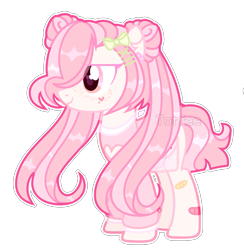 Size: 1649x1693 | Tagged: safe, artist:toffeelavender, imported from derpibooru, oc, oc only, earth pony, pony, bandaid, base used, earth pony oc, female, hair over one eye, mare, simple background, smiling, solo, transparent background