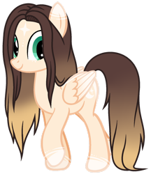 Size: 1280x1483 | Tagged: safe, artist:cindystarlight, imported from derpibooru, oc, oc only, oc:cindy, pegasus, pony, coat markings, female, folded wings, full body, gradient mane, gradient tail, mare, pegasus oc, show accurate, simple background, smiling, solo, tail, transparent background, wings