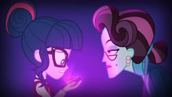 Size: 3410x1920 | Tagged: safe, imported from derpibooru, screencap, principal abacus cinch, sci-twi, twilight sparkle, equestria girls, friendship games, duo, duo female, female, glasses, high res, magic capture device, unleash the magic