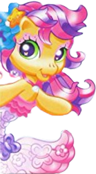 Size: 164x296 | Tagged: safe, imported from derpibooru, scootaloo, scootaloo (g3), earth pony, mermaid, merpony, pony, accessory, box art, bubble, cropped, eyeshadow, fish tail, g3, g3.5, jewelry, makeup, mermaid tail, necklace, official, pink eyeshadow, ponytail, simple background, solo, tail, transparent background, vector, wingding eyes