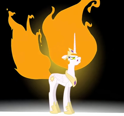 Size: 768x719 | Tagged: safe, artist:whitehawke, imported from derpibooru, princess celestia, alicorn, pony, angry, fire, mane of fire, prime celestia, rage, ragelestia