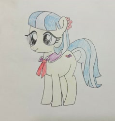 Size: 1948x2048 | Tagged: safe, artist:ojkmaqusooiz0pk, imported from derpibooru, coco pommel, earth pony, pony, female, mare, solo, traditional art