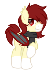 Size: 2194x3164 | Tagged: safe, artist:ponkus, imported from derpibooru, oc, oc only, oc:dusk eventide, bat pony, pony, clothes, coat markings, facial markings, freckles, male, raised hoof, scarf, simple background, snip (coat marking), socks (coat markings), solo, stallion, transparent background