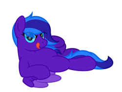 Size: 4000x3000 | Tagged: safe, artist:ponkus, imported from derpibooru, oc, oc only, oc:flugel, pegasus, pony, bedroom eyes, female, licking, licking lips, lying down, mare, redraw, simple background, solo, tongue out, transparent background