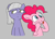 Size: 349x250 | Tagged: safe, artist:algoatall, limestone pie, pinkie pie, earth pony, pony, aggie.io, female, lowres, mare, silly, simple background, smiling, tongue out