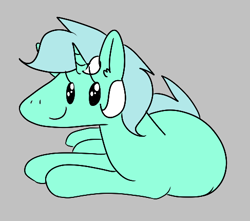 Size: 487x430 | Tagged: safe, lyra heartstrings, pony, unicorn, aggie.io, female, lying down, mare, simple background, smiling