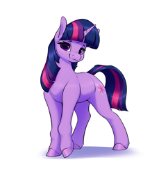 Size: 2503x2588 | Tagged: safe, artist:aquaticvibes, imported from derpibooru, twilight sparkle, pony, unicorn, colored pupils, cute, dock, eyebrows, eyelashes, female, high res, horn, looking at you, mare, png, simple background, smiling, smiling at you, solo, tail, twiabetes, unicorn twilight, white background