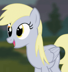 Size: 316x334 | Tagged: safe, artist:jacob kitts, imported from derpibooru, derpy hooves, pegasus, pony, animated, female, gif, happy, mare, open mouth
